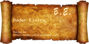 Bader Elvira névjegykártya