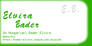 elvira bader business card